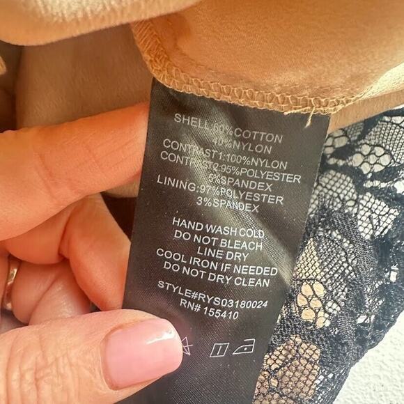 RYSE The Label Samson Nude Black Lace Dress Mesh Long Sleeve Bodycon Formal - Picture 9 of 11